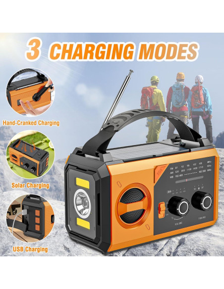 Radio Meteorológica de Emergencia COAOOIX 20000mAh AM/FM NOAA