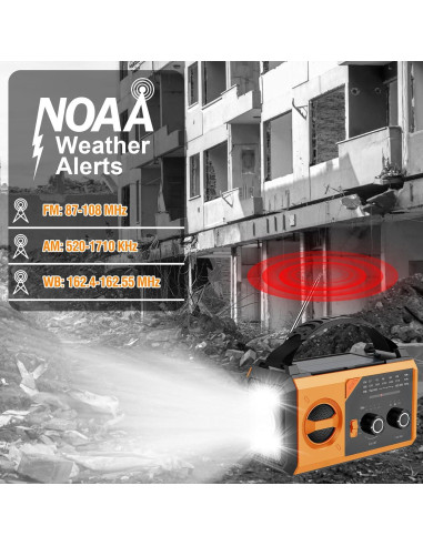 Radio Meteorológica de Emergencia COAOOIX 20000mAh AM/FM NOAA