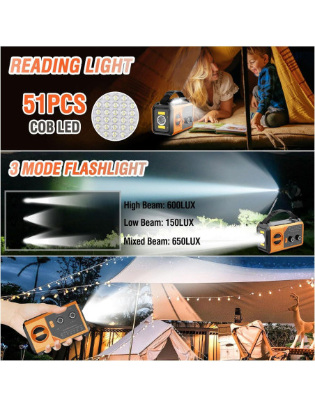 Radio Meteorológica de Emergencia COAOOIX 20000mAh AM/FM NOAA