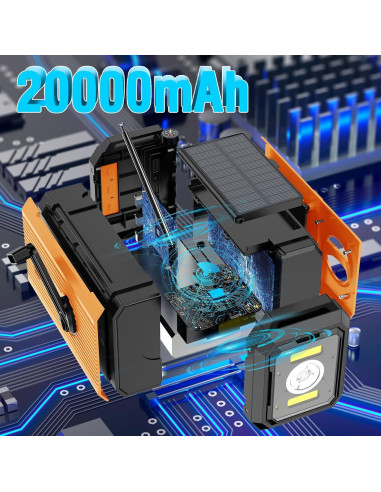 Radio Meteorológica de Emergencia COAOOIX 20000mAh AM/FM NOAA