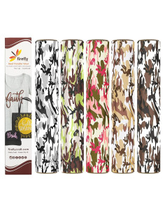 Hojas de Vinilo HTV Firefly Craft - Camuflaje 5 Piezas 30.48x50.8 cm