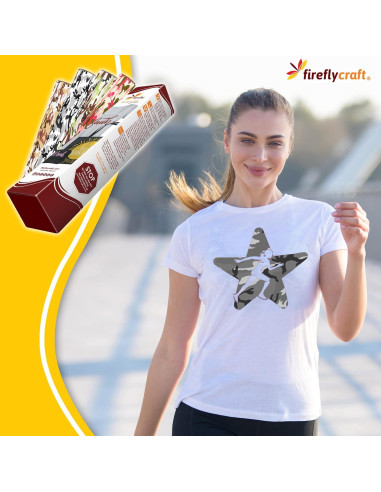 Hojas de Vinilo HTV Firefly Craft - Camuflaje 5 Piezas 30.48x50.8 cm