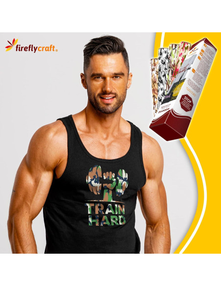 Hojas de Vinilo HTV Firefly Craft - Camuflaje 5 Piezas 30.48x50.8 cm