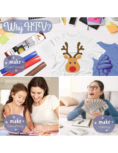 Hojas de Vinilo HTV Firefly Craft - Camuflaje 5 Piezas 30.48x50.8 cm