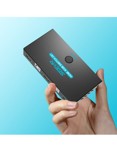 Interruptor KVM SGEYR HDMI 2x1 USB 4K@30Hz con cables incluidos