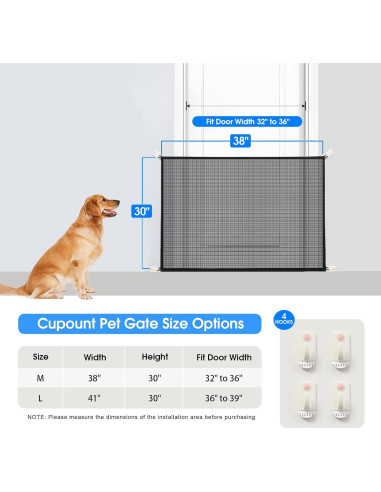 Puerta de Malla Cupount para Bebés y Perros - 76.2 cm H x 96.5 cm W