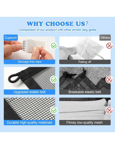 Puerta de Malla Cupount para Bebés y Perros - 76.2 cm H x 96.5 cm W