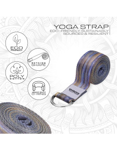 Correa de Yoga RDX 2.44m Ajustable Poliester Algodón 2