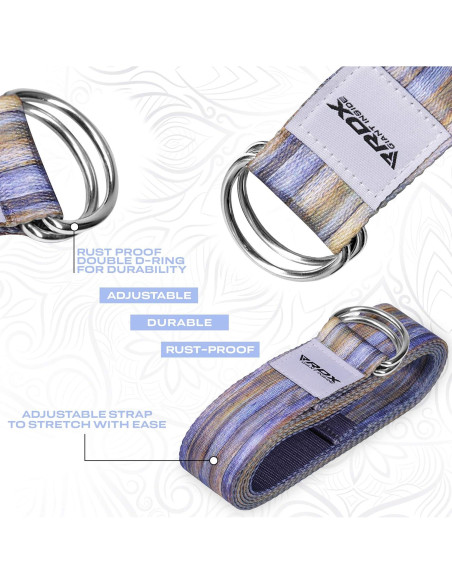 Correa de Yoga RDX 2.44m Ajustable Poliester Algodón