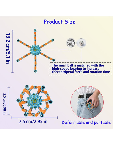 20 Piezas Spinner Antiestrés Deformable Sqlhrke para Niños y Adultos