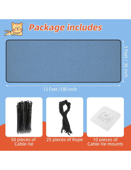 Red de Seguridad Dovesail 4.57 m x 0.91 m para Bebés y Mascotas