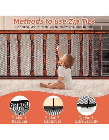 Red de Seguridad Dovesail 4.57 m x 0.91 m para Bebés y Mascotas