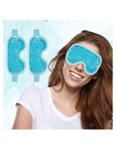 2 Máscaras de Ojos Reutilizables de Hielo SEIWEHIDO - Terapia Fría y Caliente