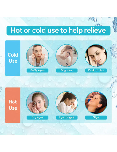 2 Máscaras de Ojos Reutilizables de Hielo SEIWEHIDO - Terapia Fría y Caliente