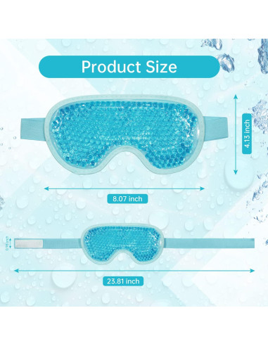2 Máscaras de Ojos Reutilizables de Hielo SEIWEHIDO - Terapia Fría y Caliente