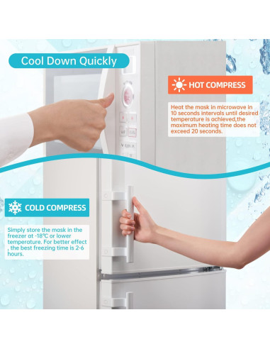 2 Máscaras de Ojos Reutilizables de Hielo SEIWEHIDO - Terapia Fría y Caliente