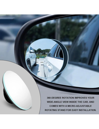 Espejos de Punto Ciego CmeRto 2 Piezas Redondos 5 cm Ajustables