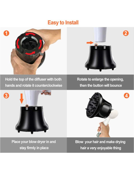 Difusor de Cabello Universal Orista Finds Ajustable 9 a 17 cm