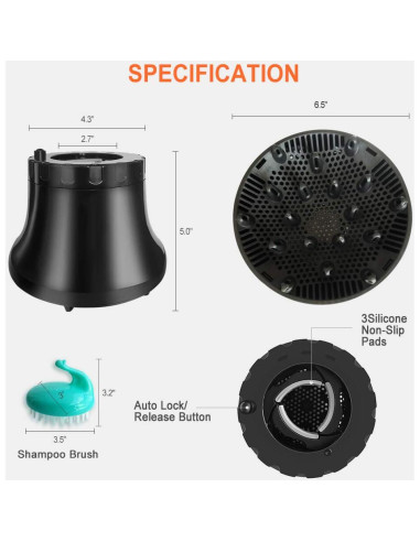 Difusor de Cabello Universal Orista Finds Ajustable 9 a 17 cm