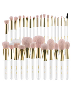 Conjunto de Brochas de Maquillaje BEILI 30 Piezas Veganas Rosa