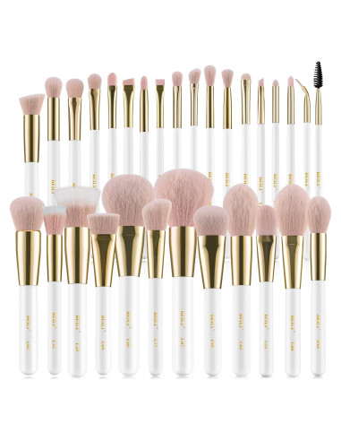 Conjunto de Brochas de Maquillaje BEILI 30 Piezas Veganas Rosa