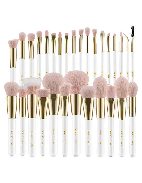 Conjunto de Brochas de Maquillaje BEILI 30 Piezas Veganas Rosa