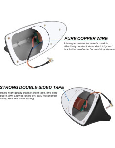 Cubierta de Antena en Forma de Aleta de Tiburón Moly Magnolia - Negro 2