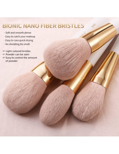 Conjunto de Brochas de Maquillaje BEILI 30 Piezas Veganas Rosa