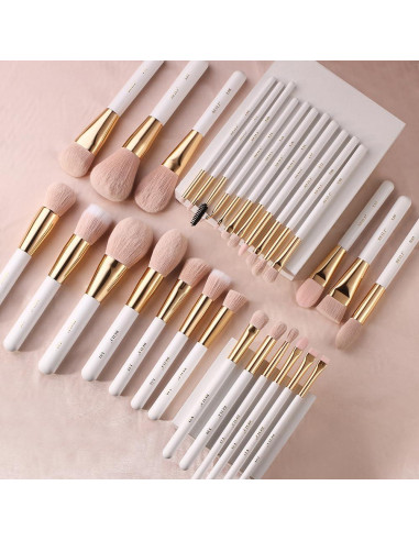 Conjunto de Brochas de Maquillaje BEILI 30 Piezas Veganas Rosa