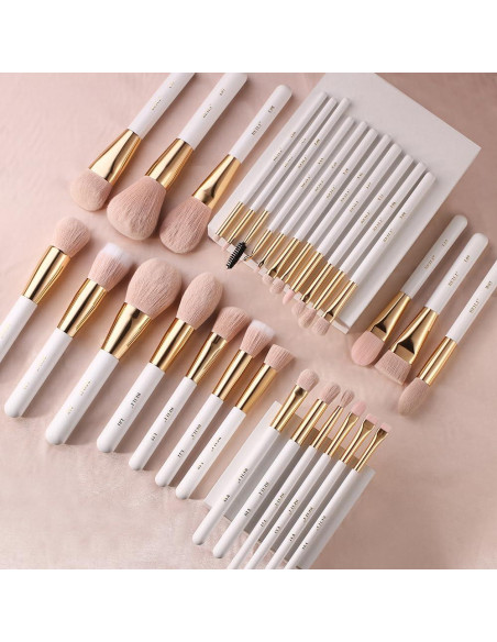 Conjunto de Brochas de Maquillaje BEILI 30 Piezas Veganas Rosa