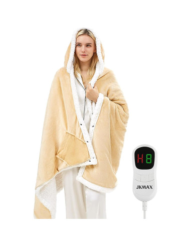 Manta Eléctrica Calefactable JKMAX Beige 101.6x177.8cm 10 Niveles