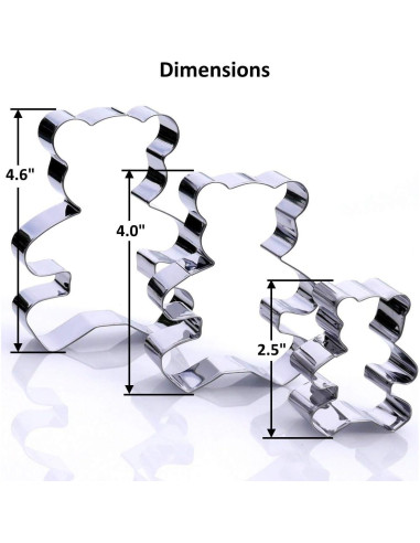 Juego de Cortadores de Galletas Oso Sweet Cookie Crumbs 3 Pzas