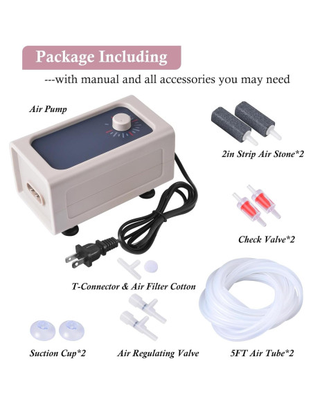 Bomba de Aire HITOP 5W 110GPH para Acuario 20-757L Silenciosa