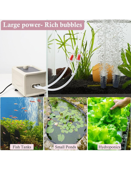 Bomba de Aire HITOP 5W 110GPH para Acuario 20-757L Silenciosa