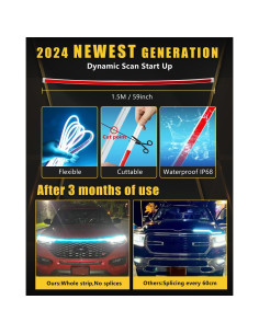 Tira LED para Coche YM E-Bright 149.86 cm Azul Hielo IP68 2