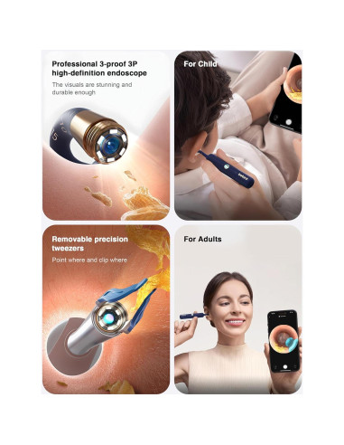 BEBIRD Earsight Plus Kit Limpiador de Cerumen HD WiFi Azul