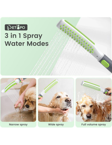 Accesorio de Ducha para Perros Petlipo, Control de Agua 3 Modos