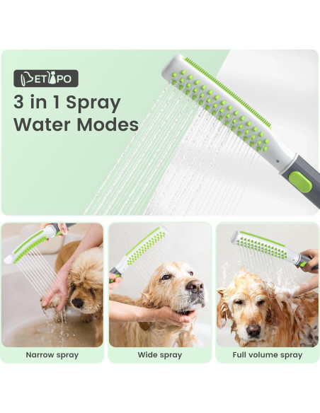Accesorio de Ducha para Perros Petlipo, Control de Agua 3 Modos