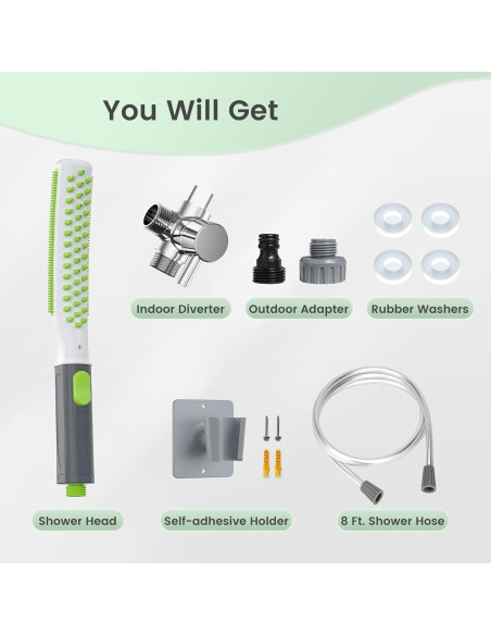 Accesorio de Ducha para Perros Petlipo, Control de Agua 3 Modos