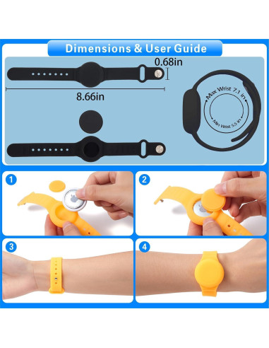 Pulsera Ajustable para Air Tag Niños Genérico Silicona Impermeable