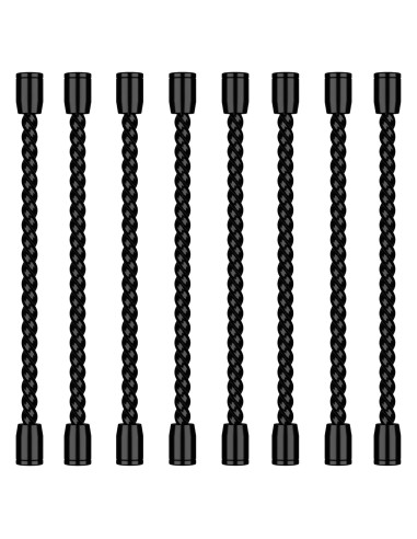 8 Sujetadores de Cable de Silicona HTHOOOOOME 10.16 cm Negro