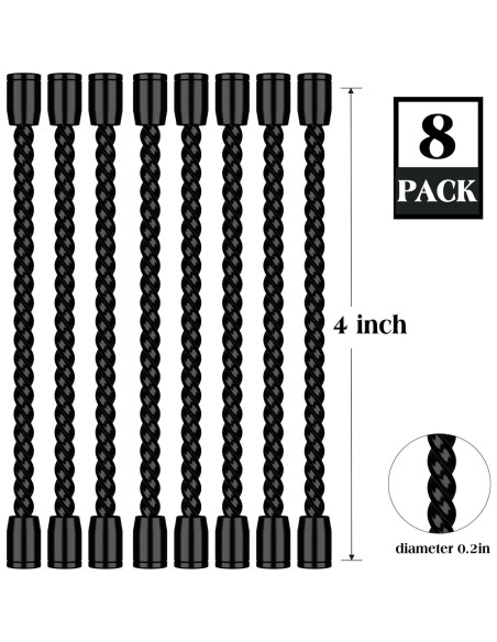 8 Sujetadores de Cable de Silicona HTHOOOOOME 10.16 cm Negro