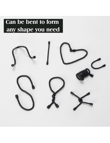 8 Sujetadores de Cable de Silicona HTHOOOOOME 10.16 cm Negro