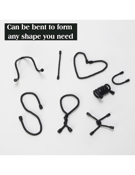 8 Sujetadores de Cable de Silicona HTHOOOOOME 10.16 cm Negro
