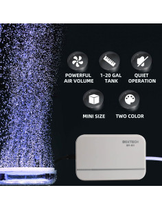 Bomba de Aire Boxtech Ultra Silenciosa 2W para Acuario 11.4-113.6L 2