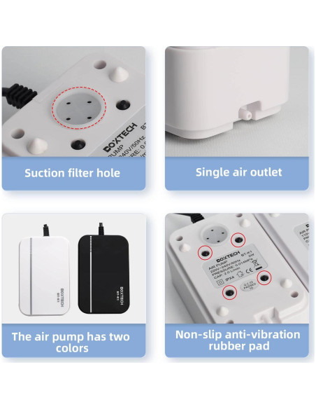Bomba de Aire Boxtech Ultra Silenciosa 2W para Acuario 11.4-113.6L