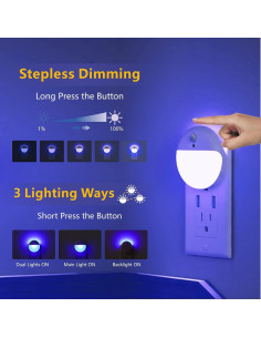 Luz Nocturna Enchufable YUNLEX LED Azul 3 Modos Sensor Movimiento 2