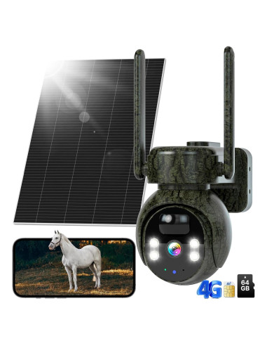 Cámara de Seguridad Hiseeu 4G Solar Inalámbrica 2K Exterior