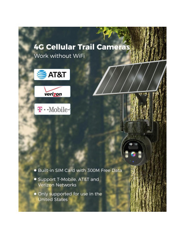 Cámara de Seguridad Hiseeu 4G Solar Inalámbrica 2K Exterior