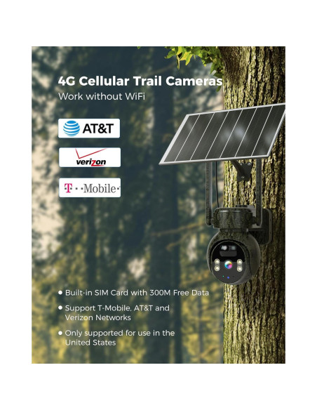 Cámara de Seguridad Hiseeu 4G Solar Inalámbrica 2K Exterior